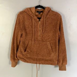 Forever21 teddy quarter zip hoodie